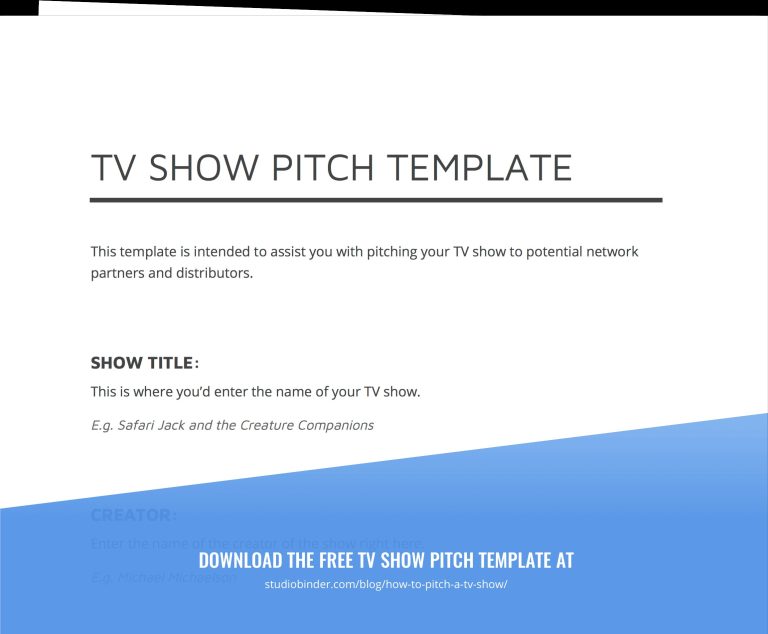 Crafting A Winning Proposal Tv Show Pitch Example